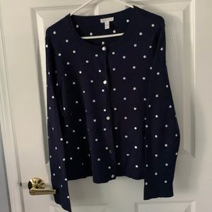 Charter Club navy/white cardigan